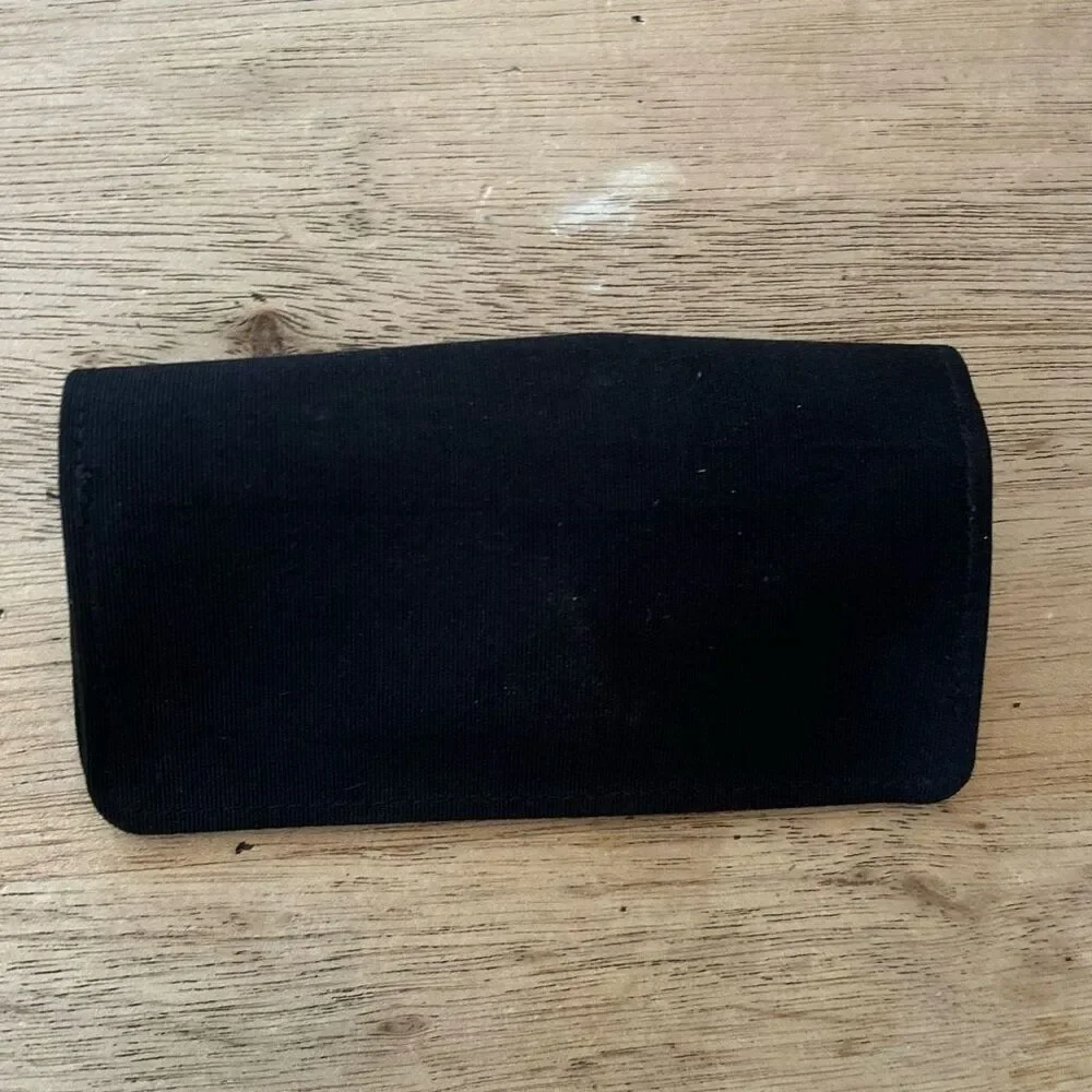 Dolce & Gabbana black ribbed fabric semi hard eyeglass sunglasses case